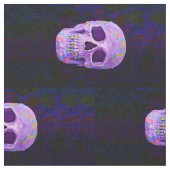 Neon Paars Blue Gothic Day of the Dead Stof (Close Up)