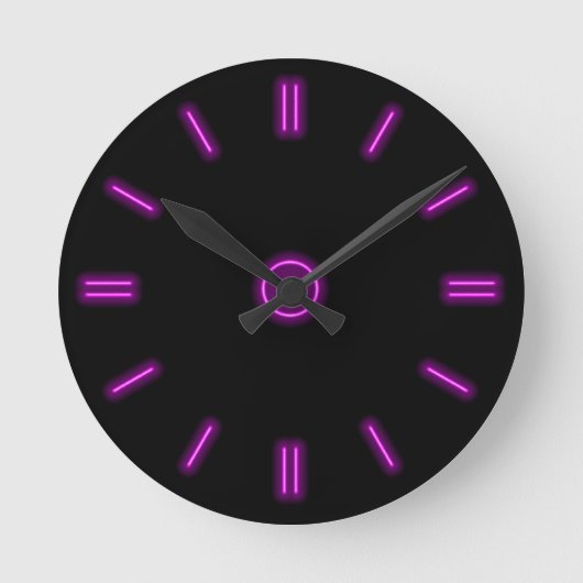 Neon Paars Clock Ronde Klok (Voorkant)