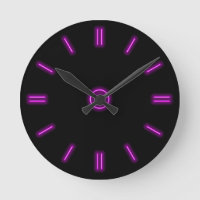 Neon Paars Clock