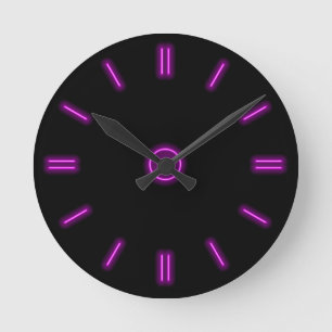 Neon Paars Clock Ronde Klok