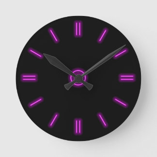 Neon Paars Clock Ronde Klok