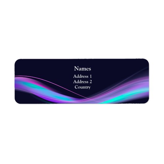 Neon paars curve Adres label (Voorkant)