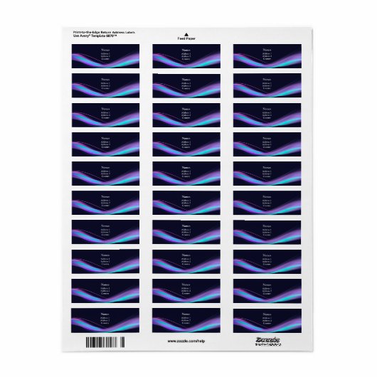 Neon paars curve Adres label (Full Sheet)