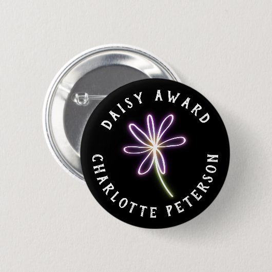Neon Paars Daisy Award Ronde Button 5,7 Cm (Voorkant /achterkant)