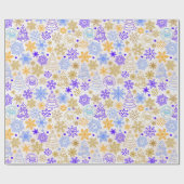 Neon Paars- en Gold-kerstpapier Cadeaupapier (Vlak)