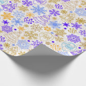 Neon Paars- en Gold-kerstpapier Cadeaupapier (Hoek)