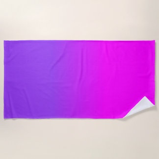 Neon Paars en Hot Pink Ombre Schaduw Kleur Vervage Strandlaken