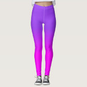 Neon Paars en Hot Pink Ombre Shade Kleur Vervagen Leggings (Voorkant)