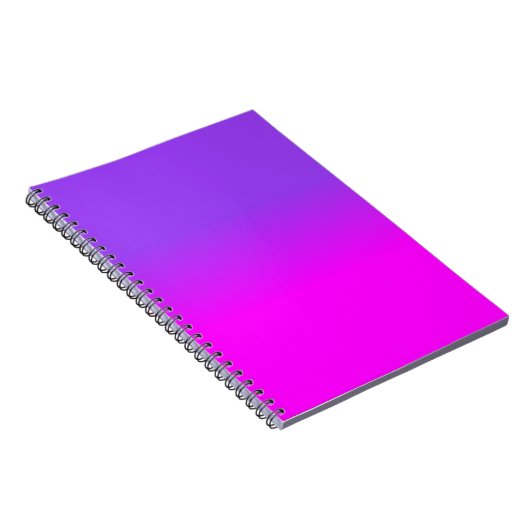 Neon Paars en Hot Pink Ombre Shade Kleur Vervagen Notitieboek (Rechterzijde)