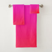 Neon Paars en roze ombre abstract design Bad Handdoek (Insitu)