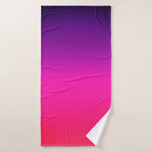 Neon Paars en roze ombre abstract design Bad Handdoek (Badhanddoek)