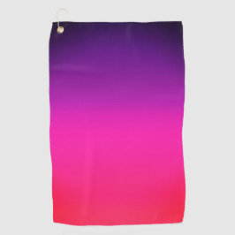 Neon Paars en roze ombre abstract design Golfhanddoek