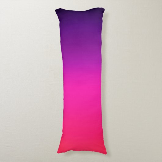 Neon Paars en roze ombre abstract design Lichaamskussen (Voorkant Verticaal)
