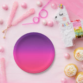 Neon Paars en roze ombre abstract design Papieren Bordje (Feest)