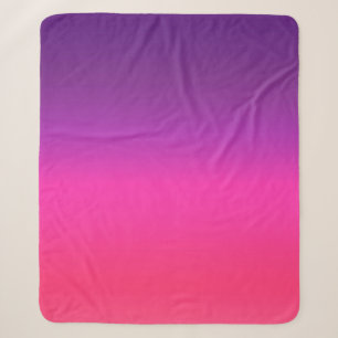 Neon Paars en roze ombre abstract design Sherpa Deken