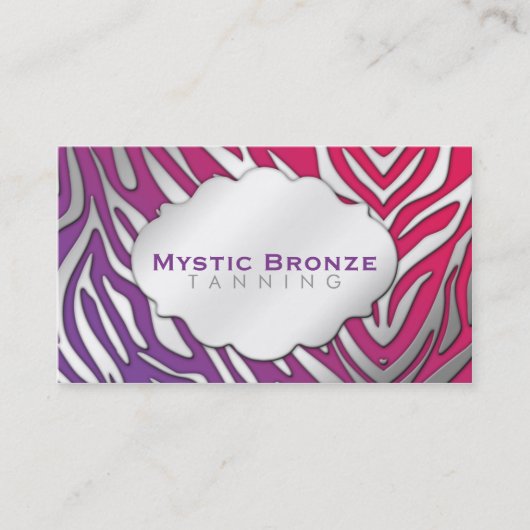 Neon Paars en Roze Zebra Business Coupon Kaarten (Voorkant)
