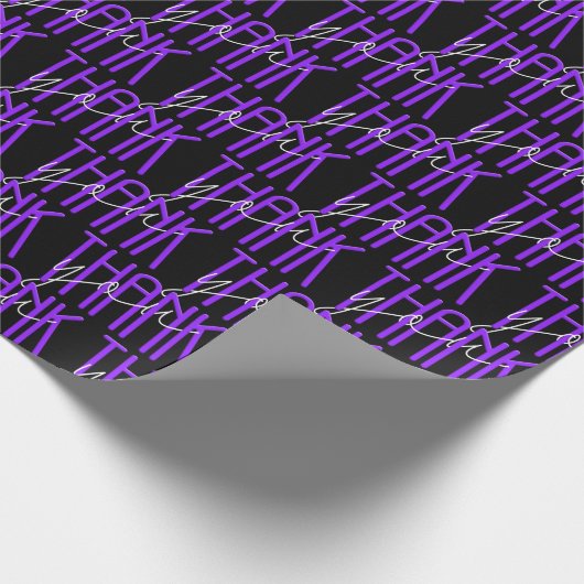 neon paars en wit dank je teken cadeaupapier (Hoek)