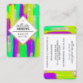 Neon Paars Green Gellow Glitter Paint Makeup Visitekaartje (Voorkant / Achterkant)