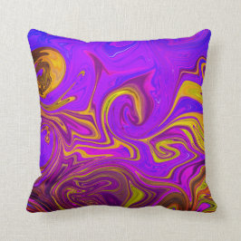 Neon Paars Roze Geel Abstract Design Kussen