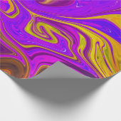 Neon Paars Roze Geel Abstract Ontwerp  Cadeaupapier (Hoek)
