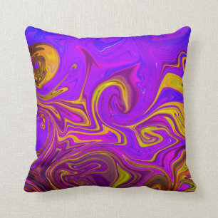 Neon Paars Roze Geel Abstract Ontwerp Kussen