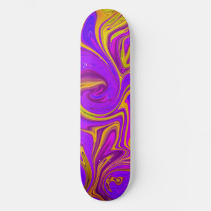 Neon Paars Roze Geel Abstract Ontwerp Persoonlijk Skateboard