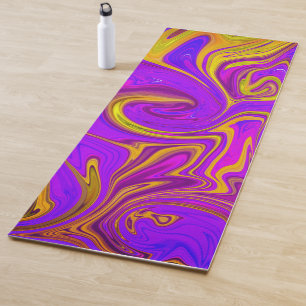 Neon Paars Roze Geel Abstract Ontwerp Yogamat