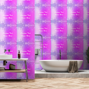 Neon Paars Roze Glitter Behang Aangepaste Tekst