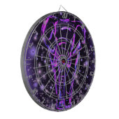 Neon Paars roze olifant loopt op Sterrennacht  Dartbord (Voorkant Links)