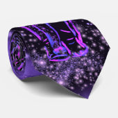 Neon Paars roze olifant loopt op Sterrennacht  Stropdas (Opgerold)