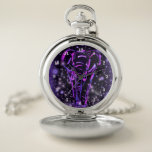 Neon Paars roze olifant loopt op Sterrennacht Zakhorloge<br><div class="desc">Neon Paarse roze olifant die bij de Magische Teken van het Dierlijk van de Sterrennacht loopt - kies/voeg Uw Unieke Tekst/Kleur toe - maak Uw Speciaal Gift - vergroot en beweeg of verwijder en voeg elementen/afbeelding met aanpassingshulpmiddel toe! - Tekening en ontwerp door MIGNED. Je kunt ook mijn design overdragen...</div>