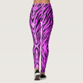 Neon Paars Tiger Stripes — Dierafdrukken Leggings (Achterkant)