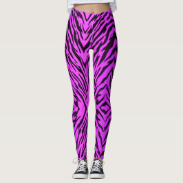 Neon Paars Tiger Stripes — Dierafdrukken Leggings