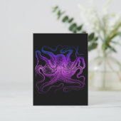 Neon Paars Zee Octopus Ocean Cephalopod Briefkaart (Staand voorkant)
