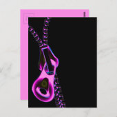 NEON PAARS ZIPPER BLACK RANDOM BACKGROUNDS WALLPA BRIEFKAART (Voorkant / Achterkant)