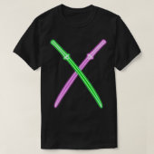 Neon paarse amp katana t-shirt (Design voorkant)