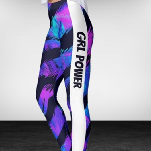 Neon Paarse Animal GRL Power Leggings