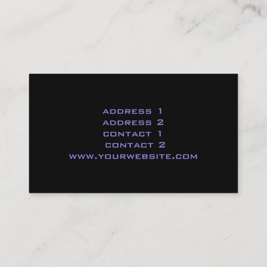 Neon paarse Blue Piano Music visitekaartje (Achterkant)