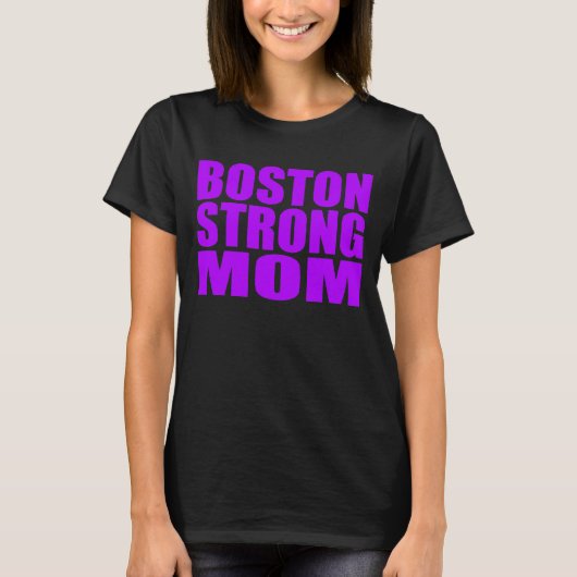 Neon Paarse Boston Strong Ma Shirt (Voorkant)