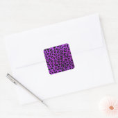 Neon paarse cheetah printpatroon vierkante sticker (Envelop)