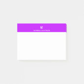 Neon Paarse Chic Gepersonaliseerde Naam Letter Mon Post-it® Notes (Voorkant)
