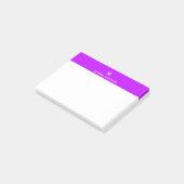 Neon Paarse Chic Gepersonaliseerde Naam Letter Mon Post-it® Notes (Schuin)