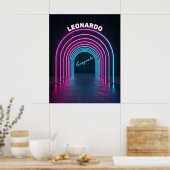 Neon Paarse en blauwe boog Poster (Keuken)