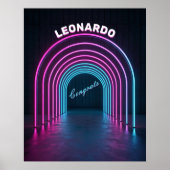 Neon Paarse en Blauwe Toegangspoort Poster (Voorkant)