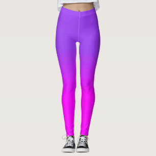 Neon Paarse en Hot Pink Ombre Shade Color Fade Sc Leggings