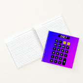 Neon Paarse En Roze Rekenmachine met Naam Notitieboek (Binnen)