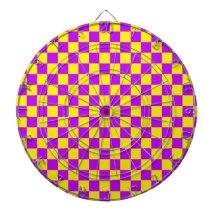Neon Paarse Geel Geruite Checkerboard 