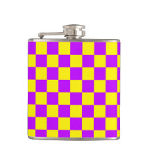 Neon Paarse Geel Geruite Checkerboard 
