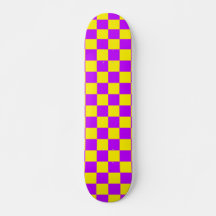Neon Paarse Geel Geruite Checkerboard 