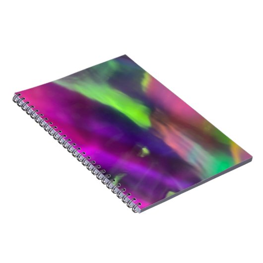 neon paarse gele roze groene lichtachtergrond notitieboek (Rechterzijde)